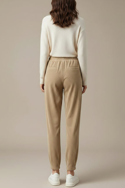 Pantalon Velour Cotelé Beige - Cordé - vue 2