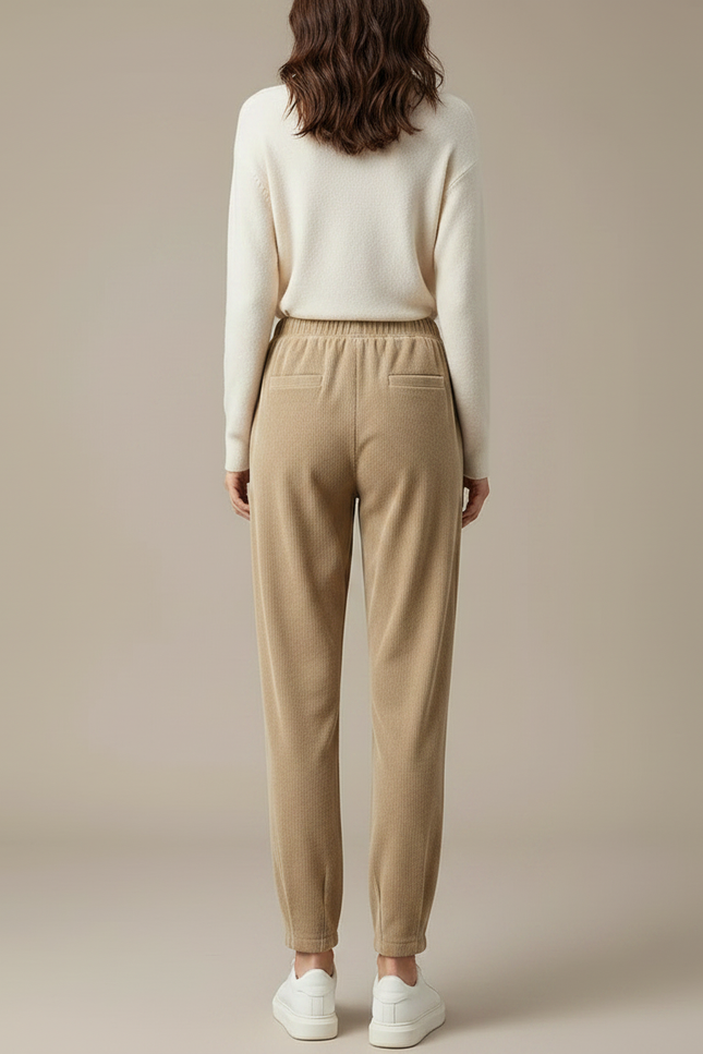 Pantalon Velour Cotelé Beige - Cordé - vue 2
