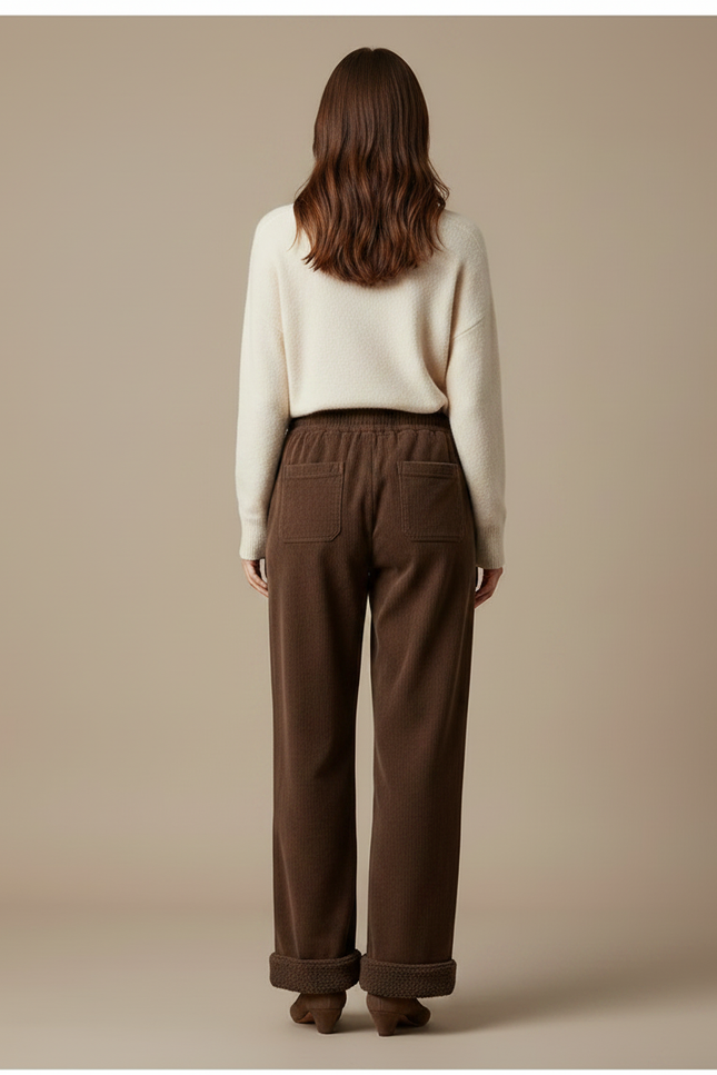 Pantalon Velours Marron Côtelé Ample Doublé Chaud - Cordé - vue 2