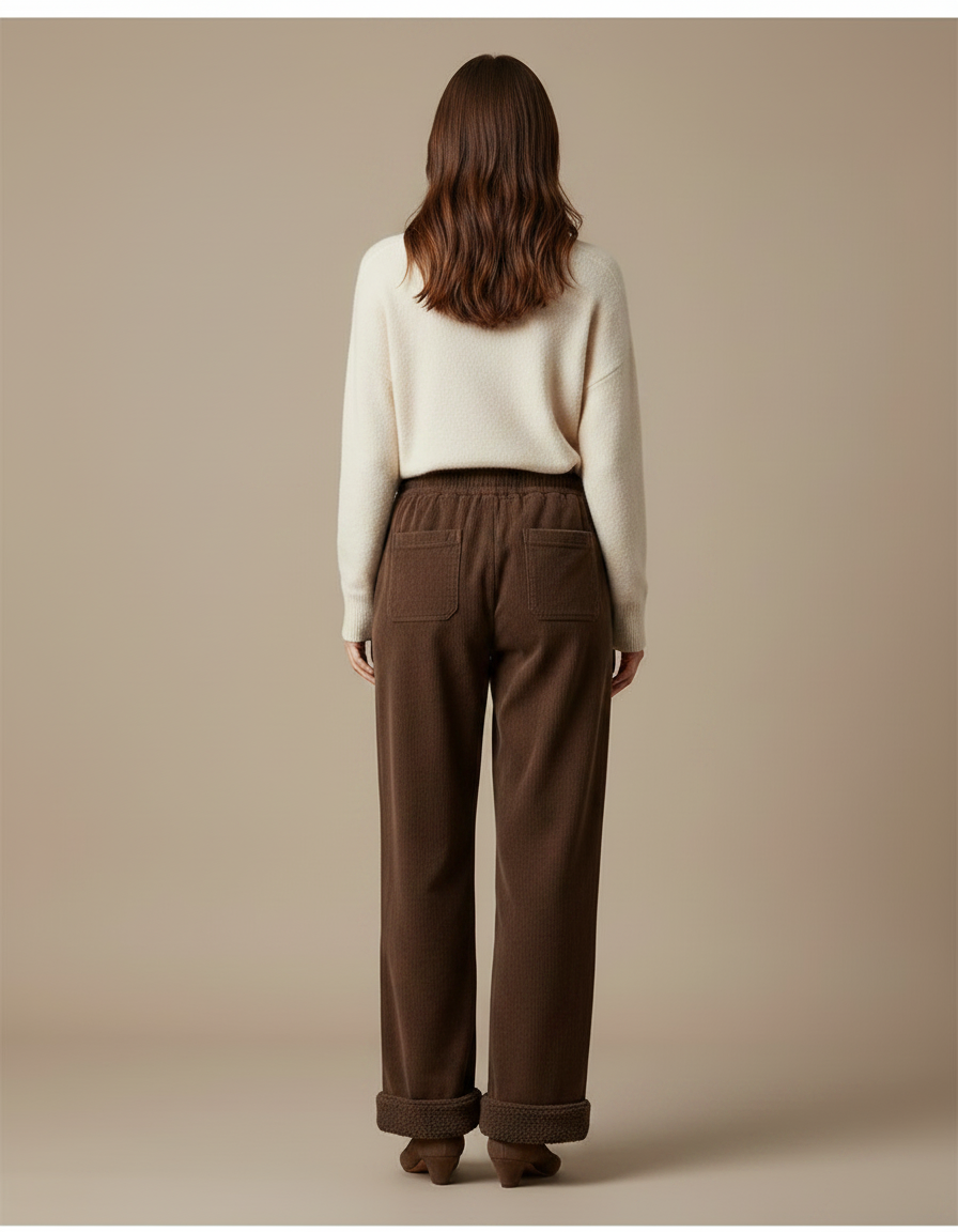 Pantalon Velours Marron Côtelé Ample Doublé Chaud - Cordé - vue 2