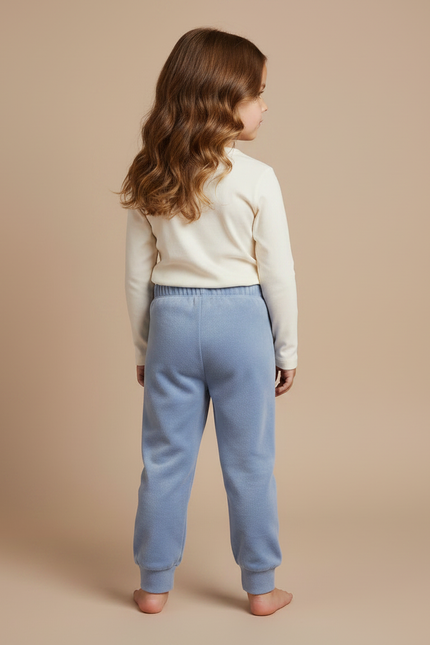 Pantalon Velours Bleu Doux Confortable Enfant - vue 2