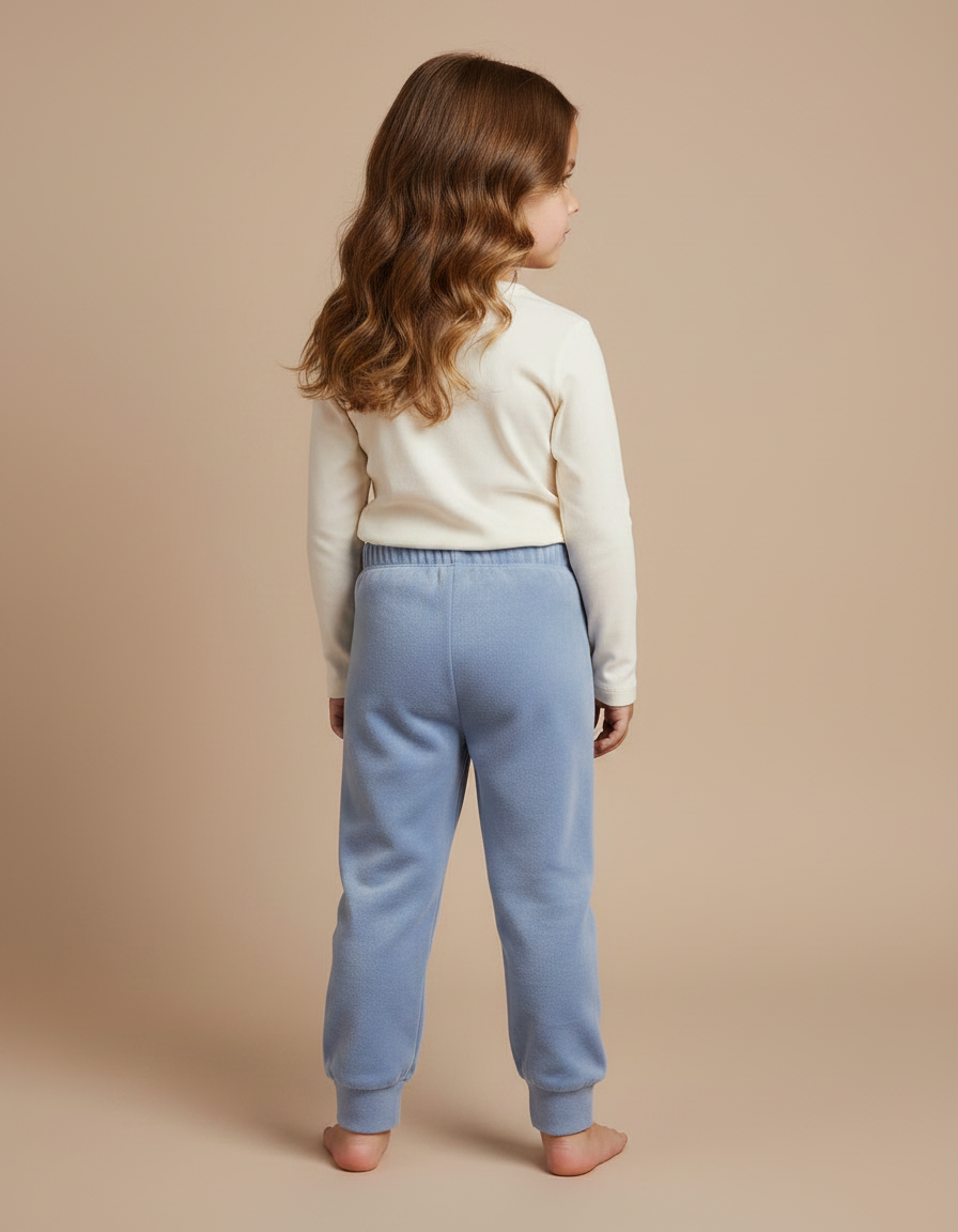 Pantalon Velours Bleu Doux Confortable Enfant - vue 2