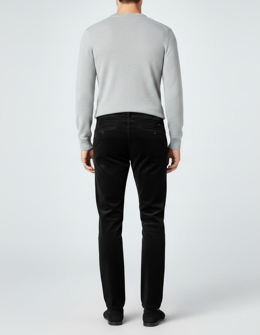 Pantalon Velour Homme Noir - Cordé - vue 2