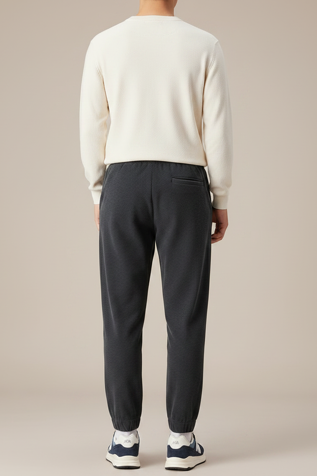 Pantalon Velours Côtelé Homme Décontracté Cordon Élastique - Gris Cordé - vue 2