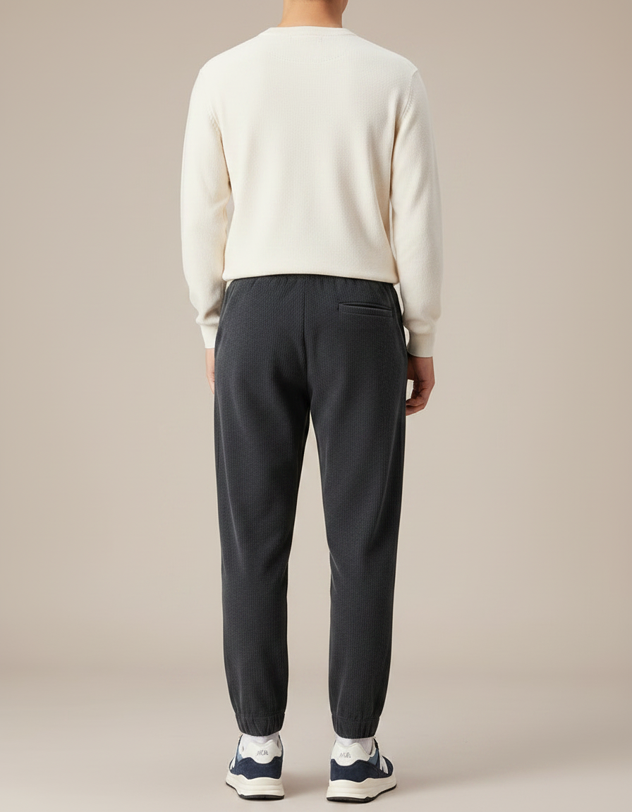 Pantalon Velours Côtelé Homme Décontracté Cordon Élastique - Gris Cordé - vue 2