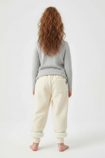 Pantalon Velours Écru Doublé Chaud Enfant - Beige - vue 2