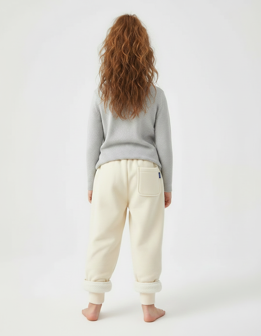 Pantalon Velours Écru Doublé Chaud Enfant - Beige - vue 2