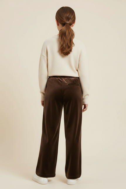 Pantalon Velours Marron Plissé Ample Enfant - vue 2