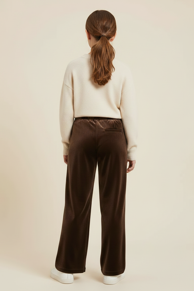 Pantalon Velours Marron Plissé Ample Enfant - vue 2