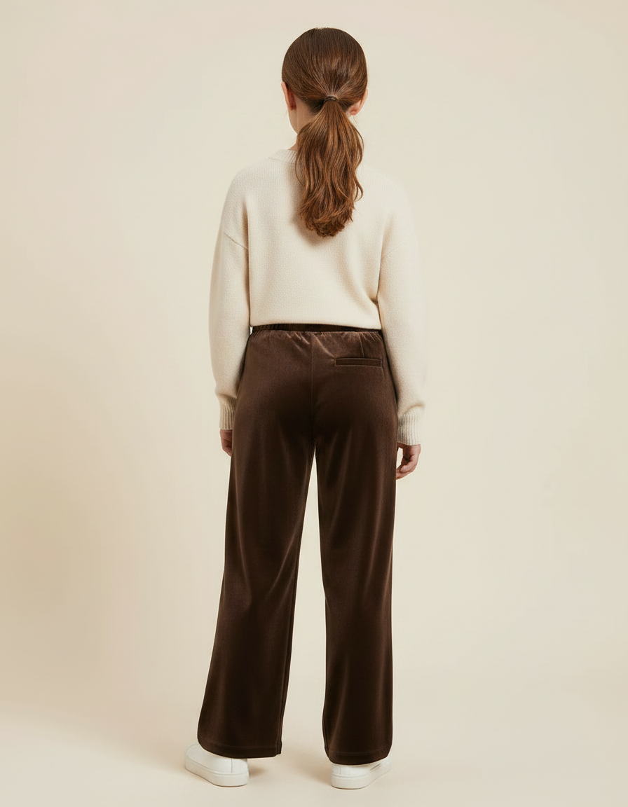 Pantalon Velours Marron Plissé Ample Enfant - vue 2
