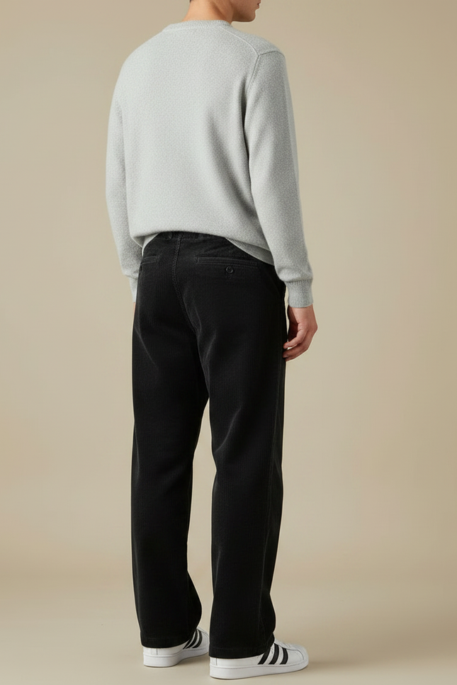 Pantalon Velours Battle Homme - Noir Cordé - vue 2