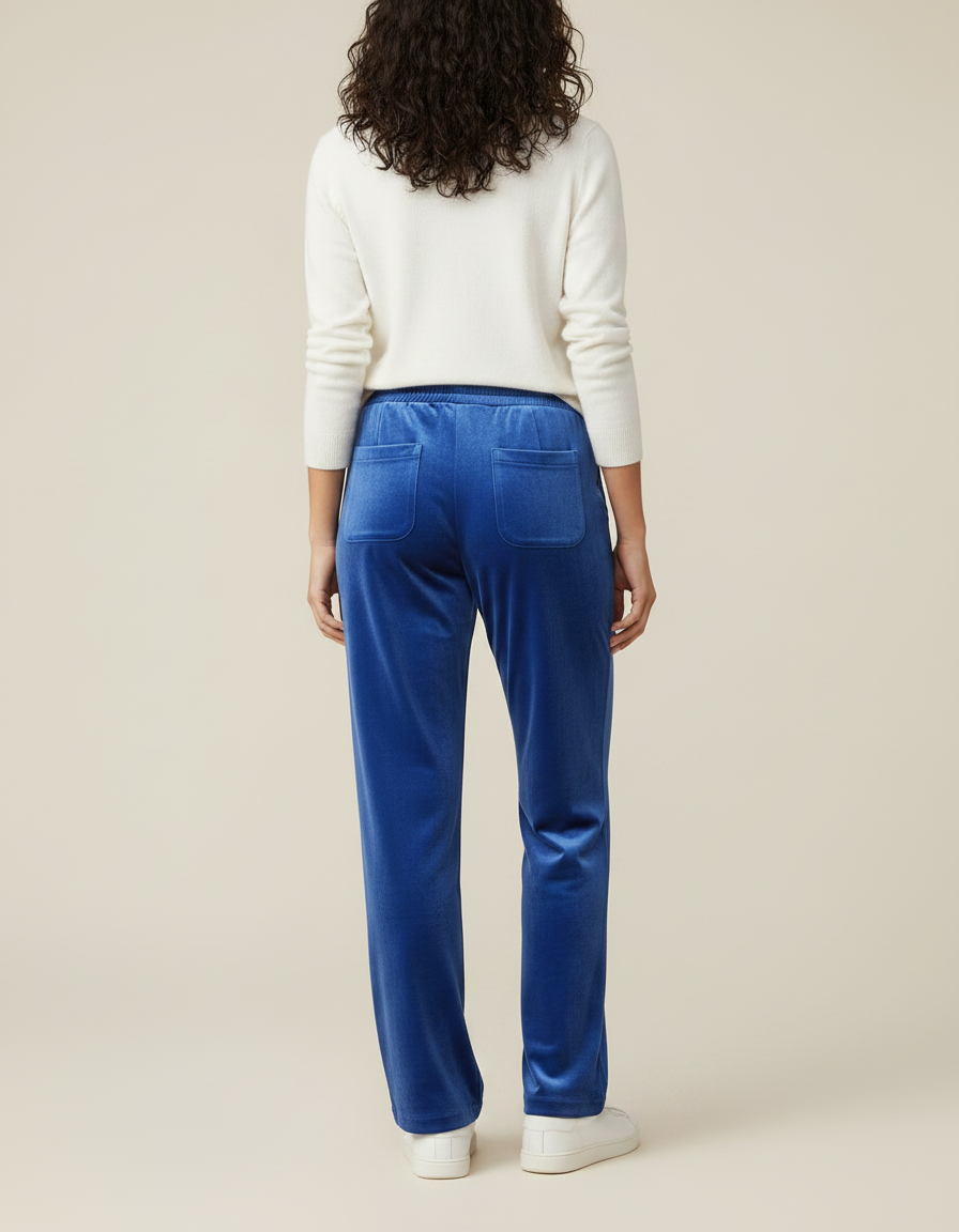 Pantalon Velours Bleu Electrique - vue 2