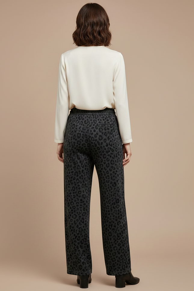 Pantalon Velours Léopard Large Femme Hiver Décontracté - Imprimé - vue 2