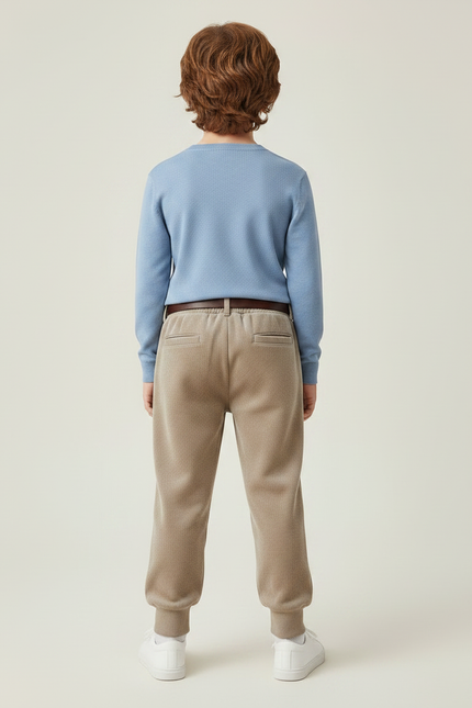 Pantalon Velours Beige Décontracté Molletonné Enfant - vue 2