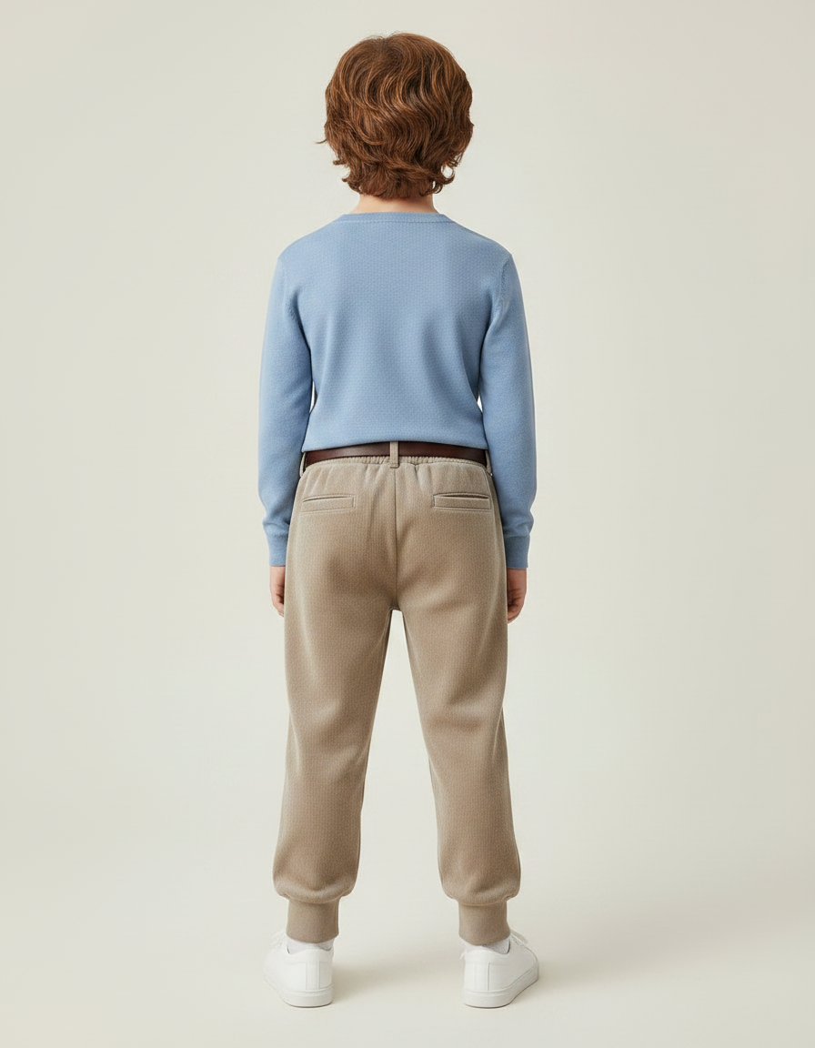 Pantalon Velours Beige Décontracté Molletonné Enfant - vue 2