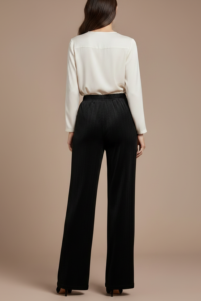 Pantalon En Panne De Velours - Noir - vue 2