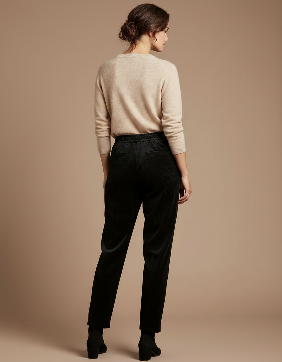 Pantalon Panne De Velours - Noir - vue 2