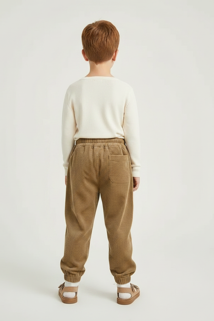 Pantalon Garcon Velours - Marron Cordé - vue 2