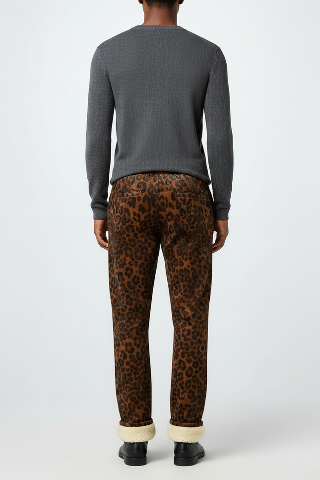Pantalon Velours Léopard Doublé Polaire Hiver - Imprimé - vue 2