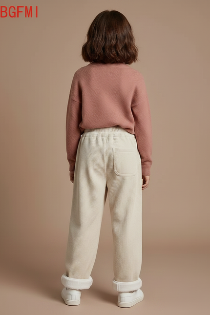 Pantalon Cargo Droit En Velours Côtelé - Beige Cordé - vue 2