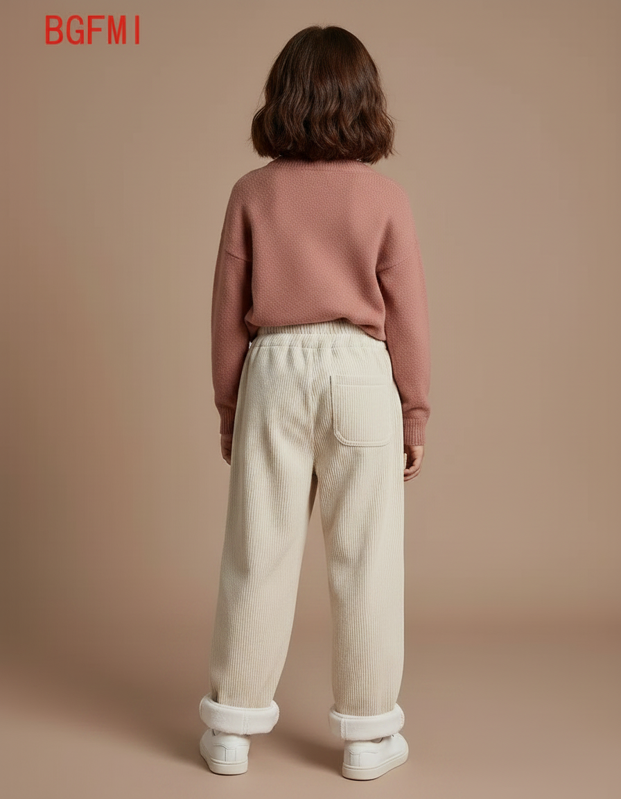 Pantalon Cargo Droit En Velours Côtelé - Beige Cordé - vue 2