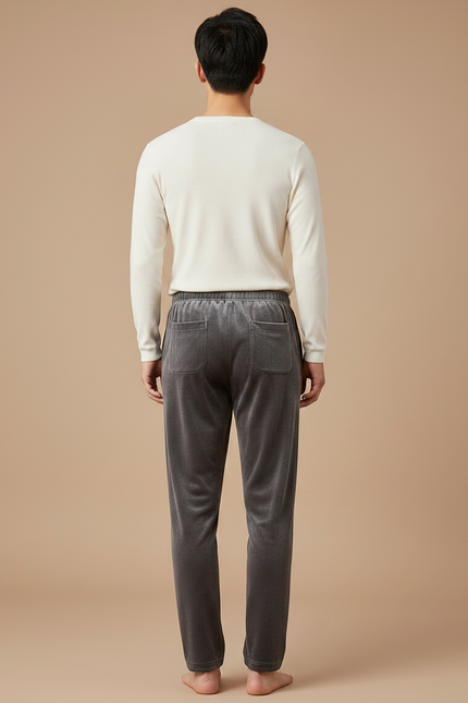 Pantalon Velours Gris Homme Coupe Droite Confortable - vue 2