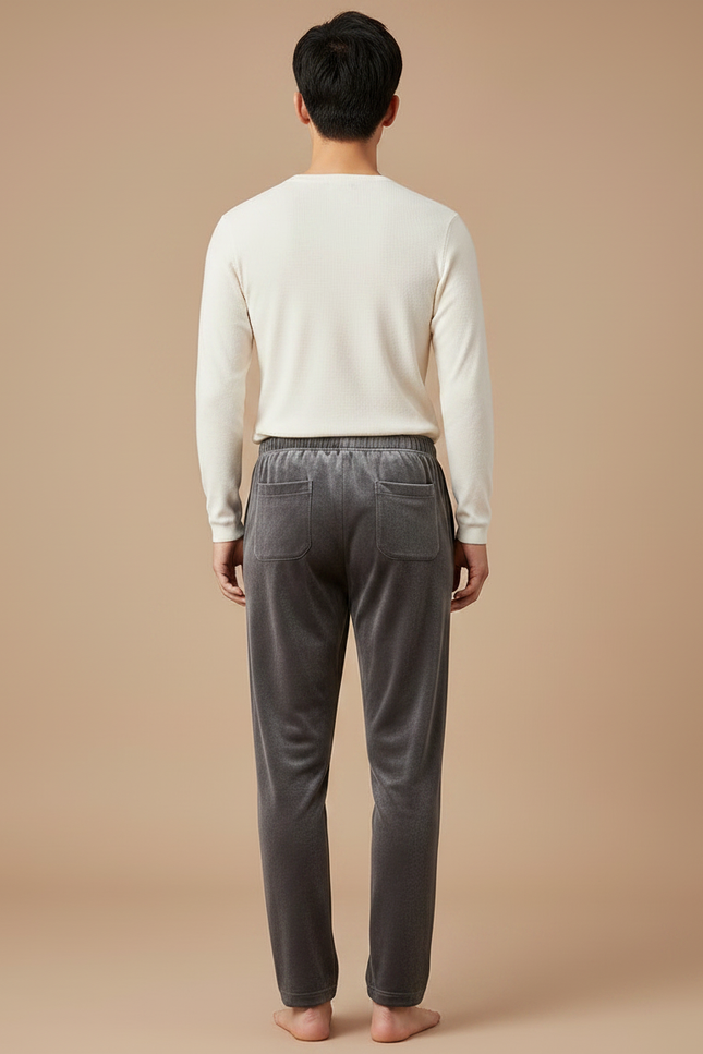 Pantalon Velours Gris Homme Coupe Droite Confortable - vue 2