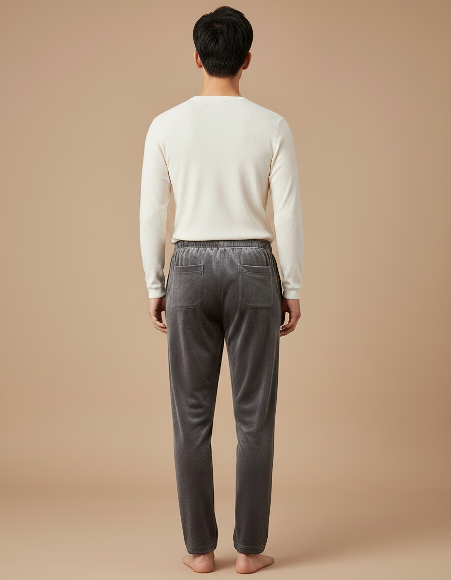 Pantalon Velours Gris Homme Coupe Droite Confortable - vue 2