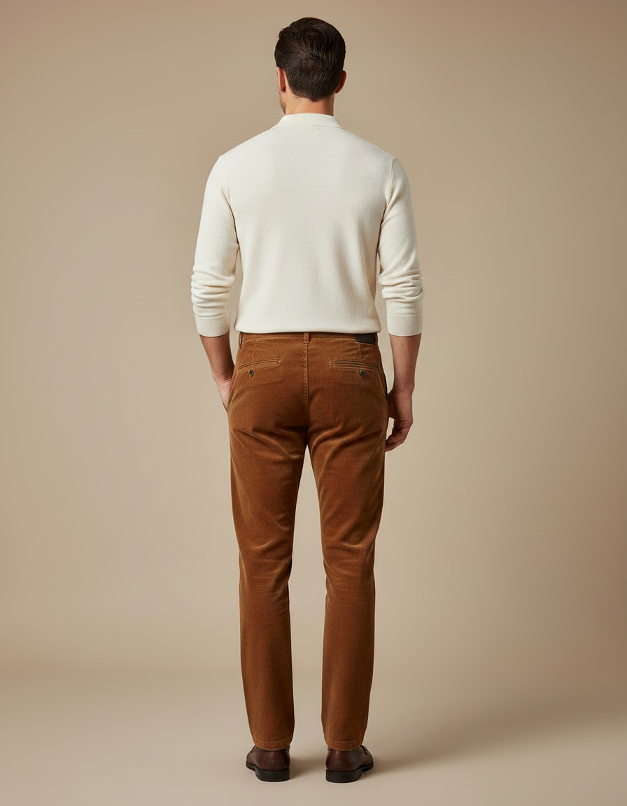 Pantalon Velours Orange Homme - vue 2