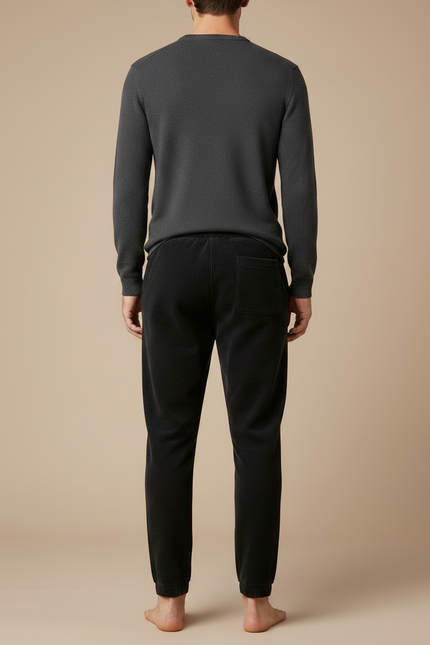 Pantalon Velours Noir Côtelé Décontracté Cordon Homme - Cordé - vue 2