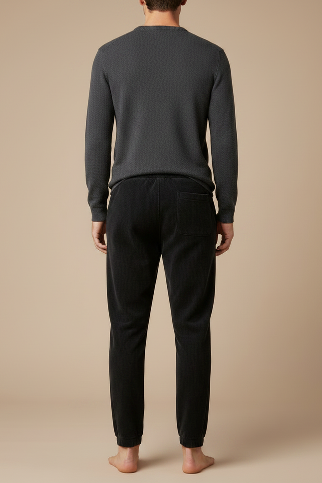 Pantalon Velours Noir Côtelé Décontracté Cordon Homme - Cordé - vue 2