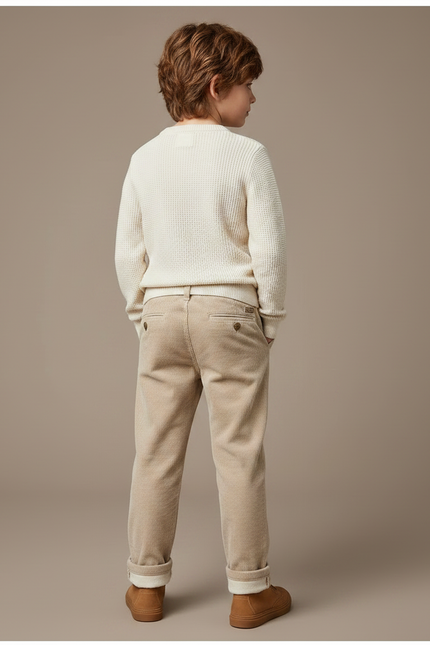 Pantalon Velours Garçon Beige Droit - Cordé - vue 2