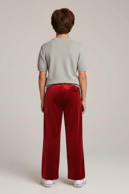 Pantalon Velours Rouge Ample Fluide Enfant - vue 2