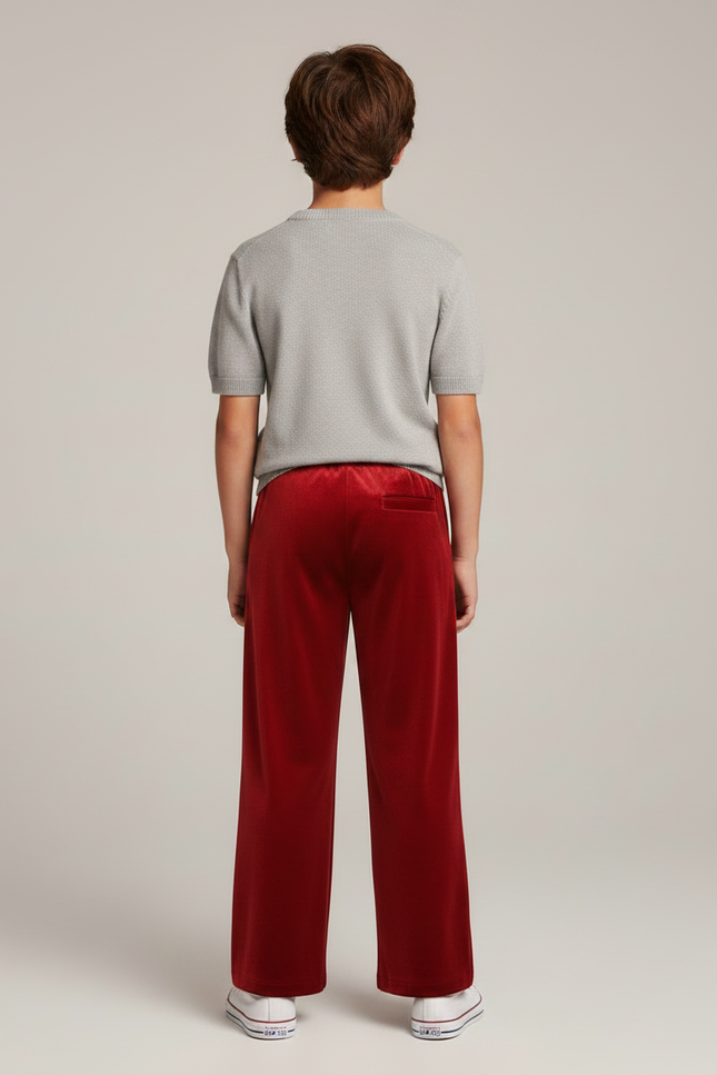 Pantalon Velours Rouge Ample Fluide Enfant - vue 2