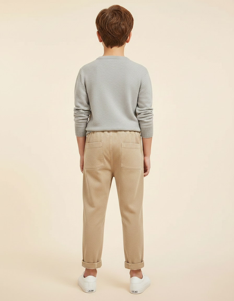 Pantalon Velours Beige Décontracté Confortable Garçon - vue 2