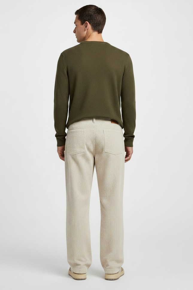 Pantalon Velours Beige Côtelé Ample Décontracté Homme - Cordé - vue 2