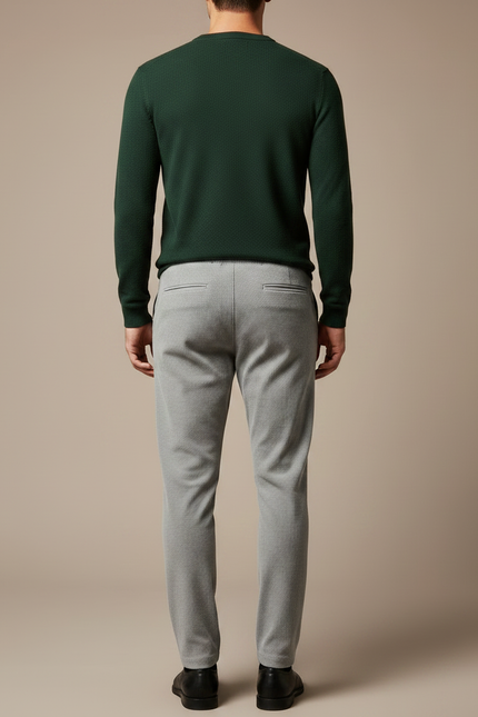 Pantalon Velours Côtelé Gris Décontracté Homme Cordon - Cordé - vue 2