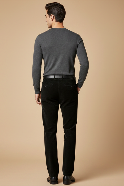 Pantalon Noir Velours Homme - Cordé - vue 2