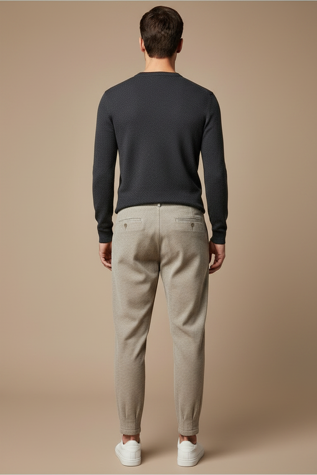 Pantalon Velours Beige Côtelé Plissé Décontracté Homme - Cordé - vue 2
