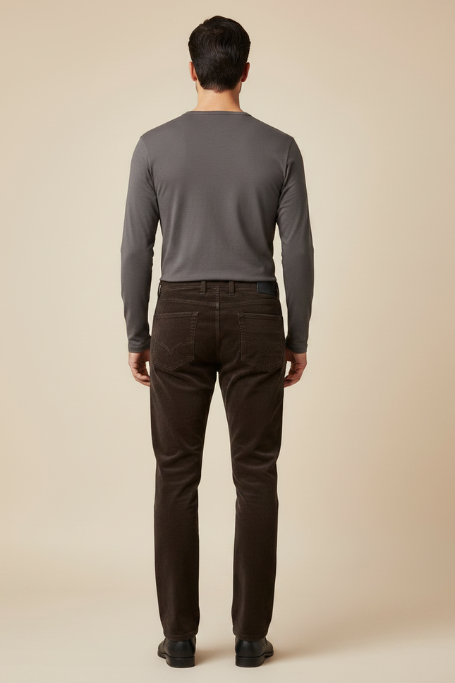 Pantalon Marron Velours Côtelé - Cordé - vue 2