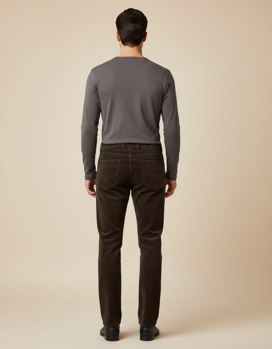 Pantalon Marron Velours Côtelé - Cordé - vue 2