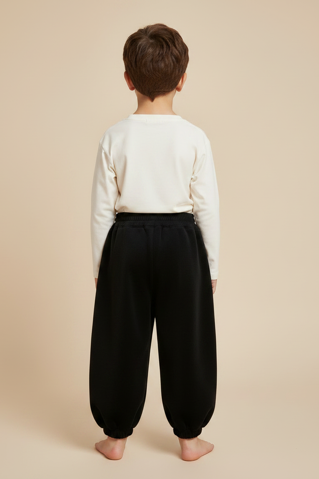 Pantalon Velours Noir Ample Harem Enfant Confortable - vue 2