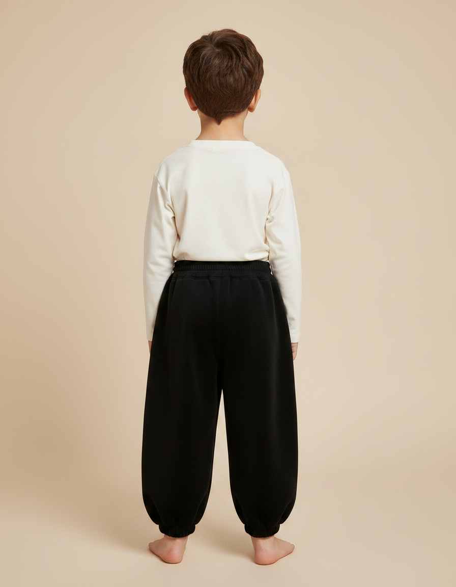 Pantalon Velours Noir Ample Harem Enfant Confortable - vue 2