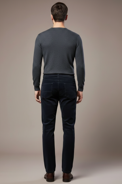 Pantalon Velours Cotelé Homme Noir - Marine Cordé - vue 2