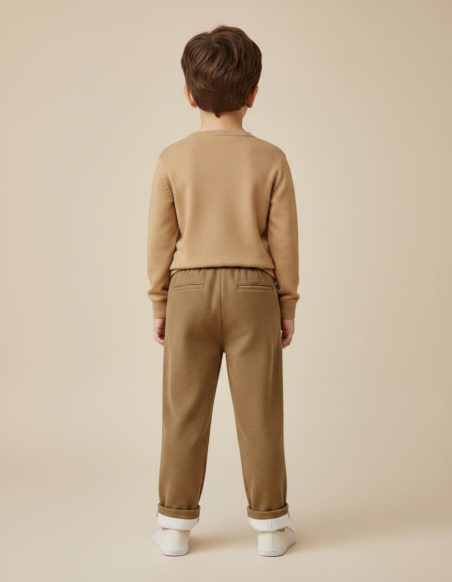 Pantalon Velours Marron Côtelé Chaud Décontracté Enfant - vue 2