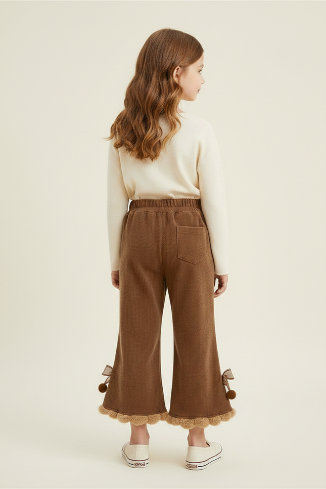 Pantalon Evase Velours Cotele - Marron Cordé - vue 2