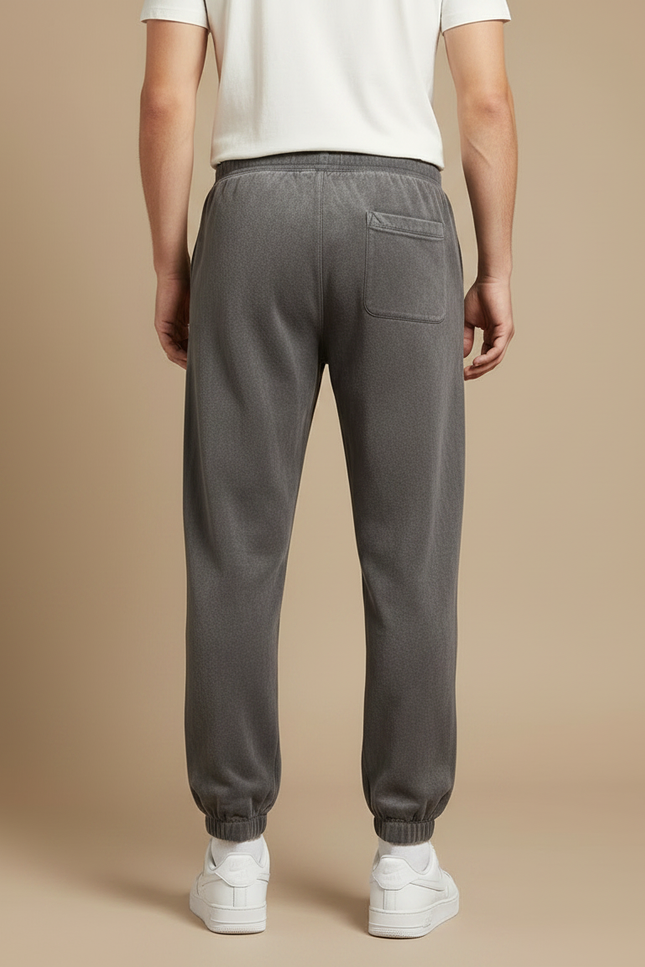 Pantalon Velours Gris Délavé Ample Sport Décontracté - Molleton - vue 2