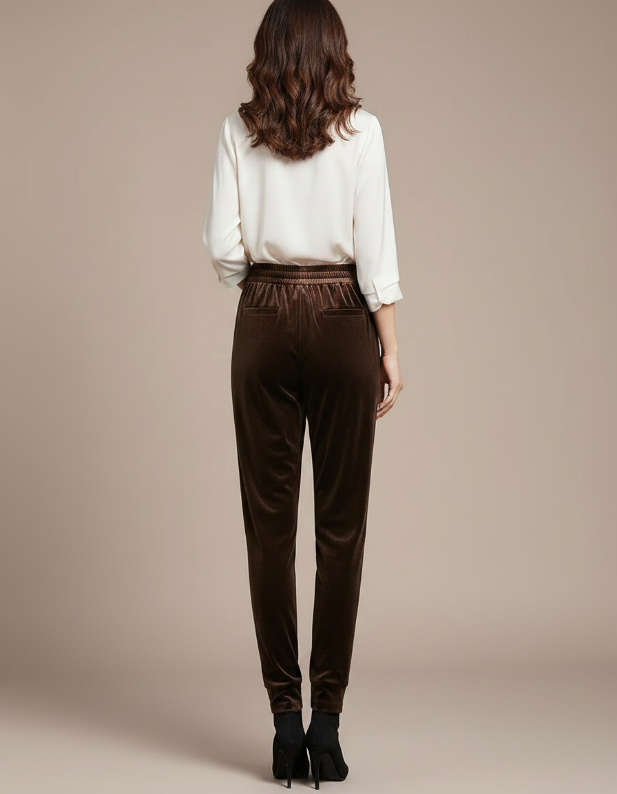 Pantalon Marron Velour - Velours - vue 2