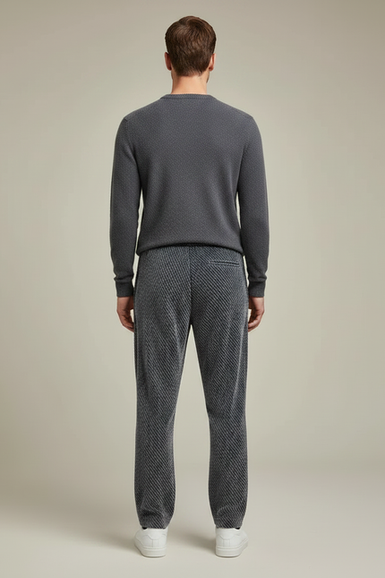 Pantalon Velours Gris Rayé Décontracté Homme - vue 2