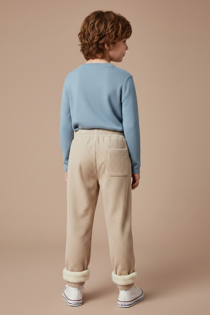 Pantalon Velours Côtelé Beige Doublé Chaud Enfant - Cordé - vue 2
